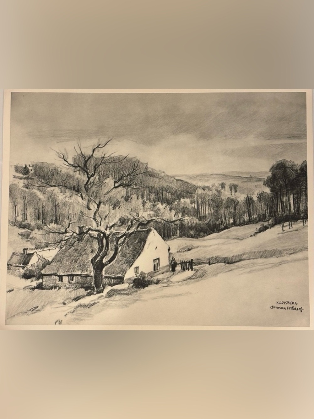 Herman Verbaere Fine Art Print Vintage Original Antique BELGIAN / BELGIUM SKETCH